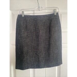 Halogen Tweed Pencil‎ Skirt Womens Size 8 Black White Career Workwear Textured